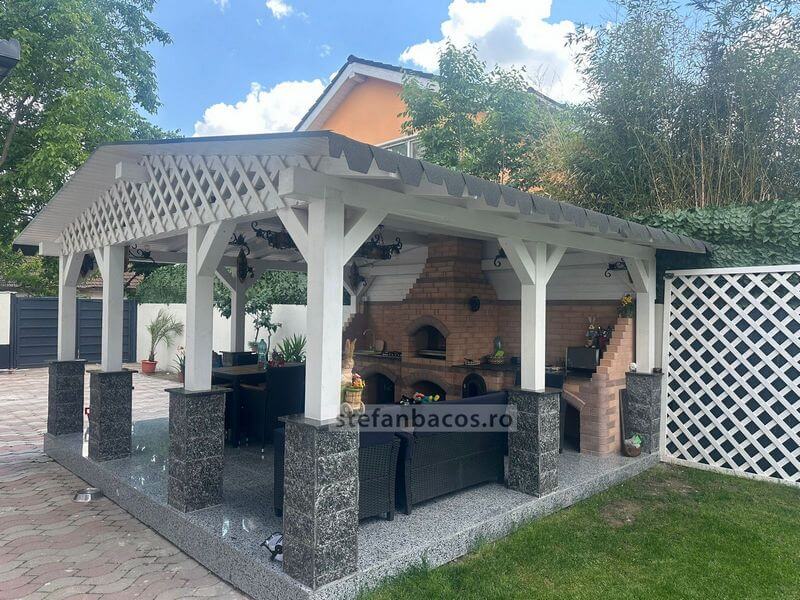 Gratar de curte, plita din fonta, blat si chiuveta, model Arad-Doja