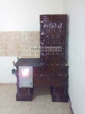 Soba de teracota stil cizma, cu registru. Soba bucatarie, pentru gatit si incalzit [REG-03]